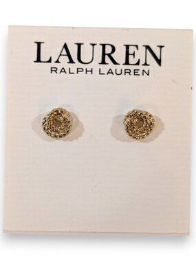 Lauren Ralph Lauren Gold Tone Earrings Braided Love Knot